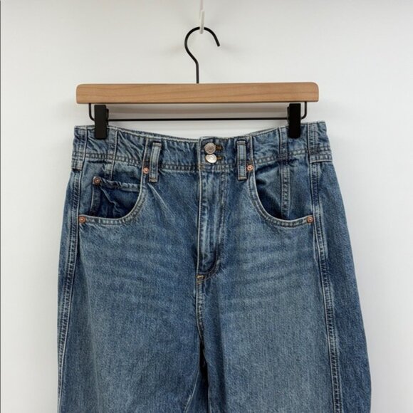 Free People We the Free Aster High Rise Relaxed Straight Jeans Boho Denim 29 - Picture 4 of 10